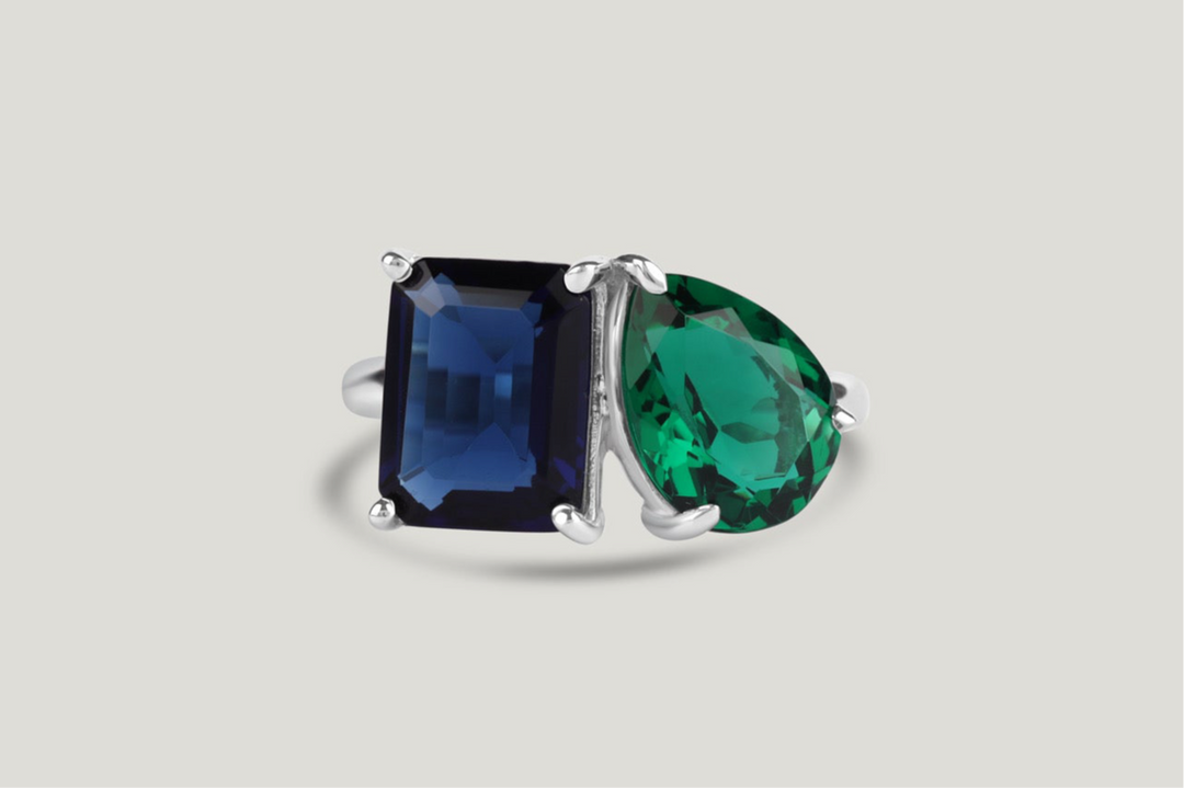 Two Stone (Pear & Emerald)