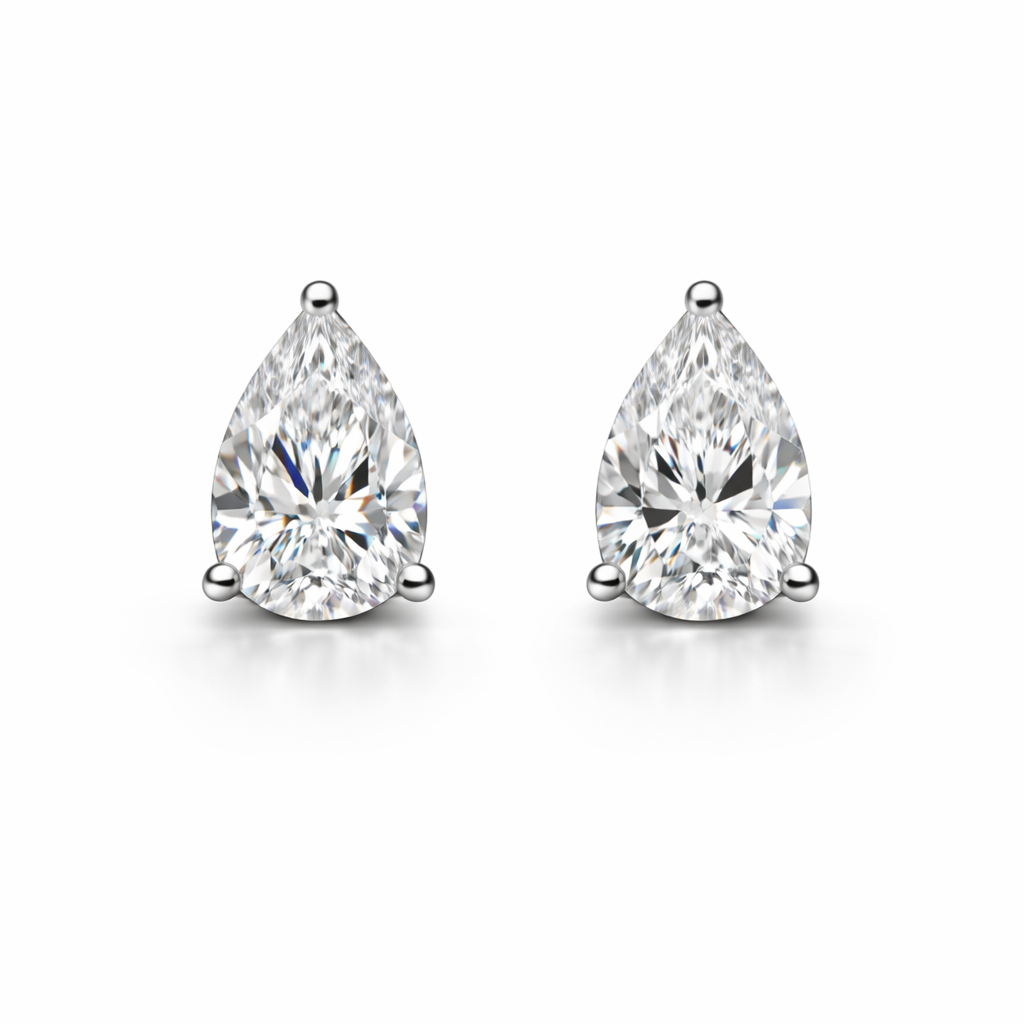 Pear Solitaire Studs