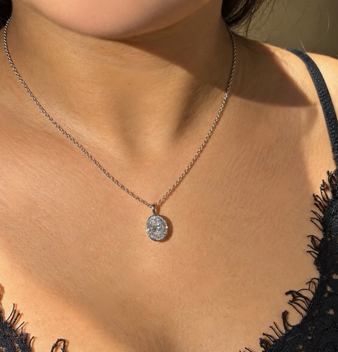 Oval Solitaire Pendant