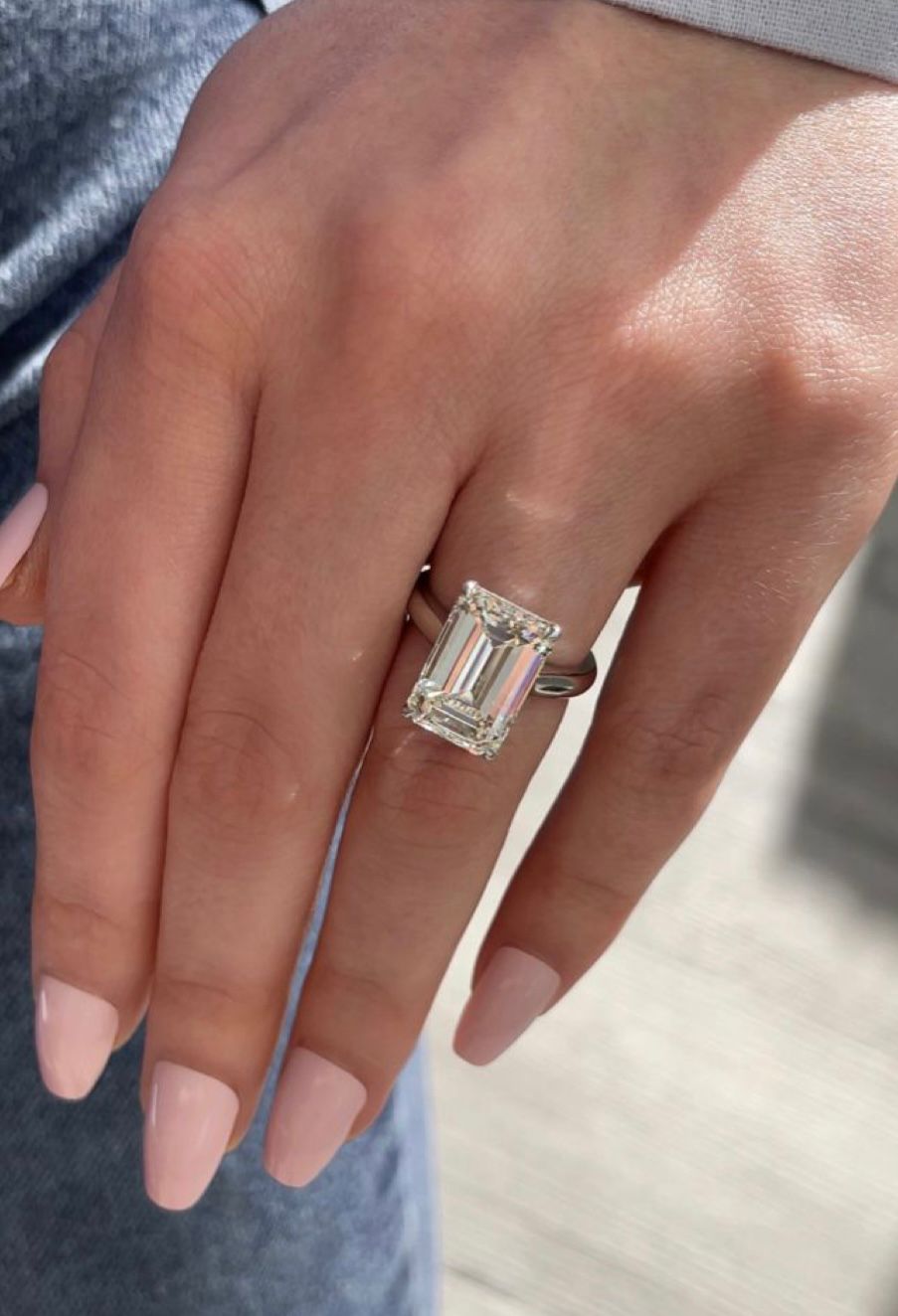 Emerald cut solitaire